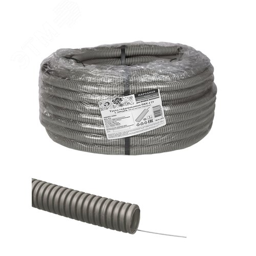 Труба гофр.ПВХ d 25 с зондом 50 м легкая народная