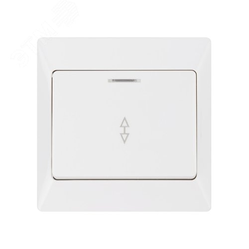 "Выключатель 1 кл. на 2 направления с подсветкой 10А белый ""Ильмень""   TDM" 3