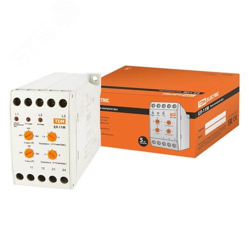 Реле контроля фаз серии ЕЛ-11М-3х380В (1нр+1нз контакты) - TDM ELECTRIC
