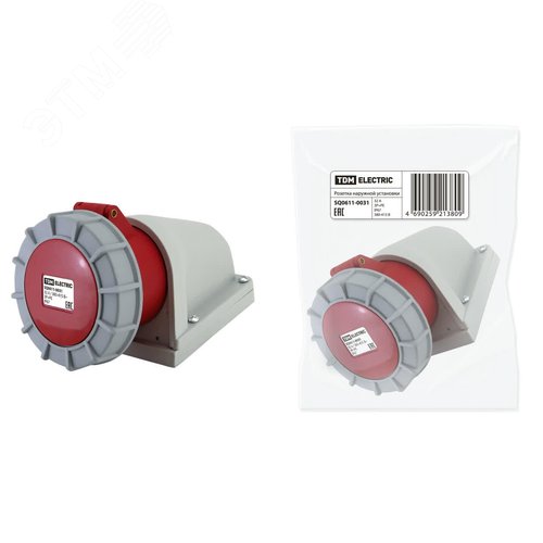Розетка наружной установки IP67 32А 3Р+РЕ 380В - TDM ELECTRIC