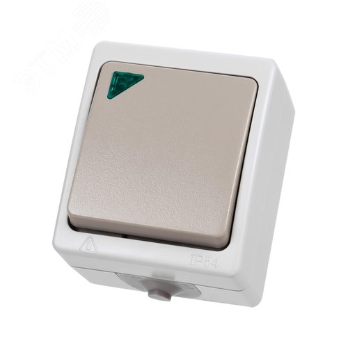 Выключатель одноклавишный с подсветкой открытой установки IP54 10А ''Вуокса'' 3