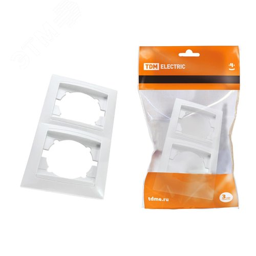 Рамка двухпостовая горизонтальная белая ''Лама''