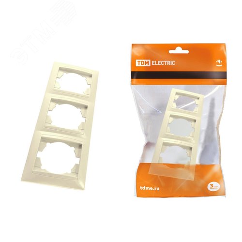 Рамка 3-х постовая горизонтальная сл. кость Лама TDM