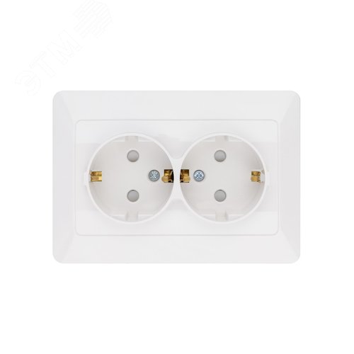 "Розетка двойная 2П+З с защ. шт. 16А 250В белая ""Ильмень"" TDM" 3