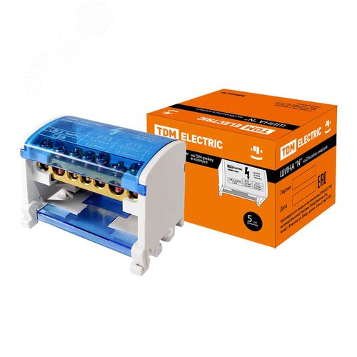 Шина ''N'' нулевая на DIN-рейку в корпусе 2х7групп - TDM ELECTRIC