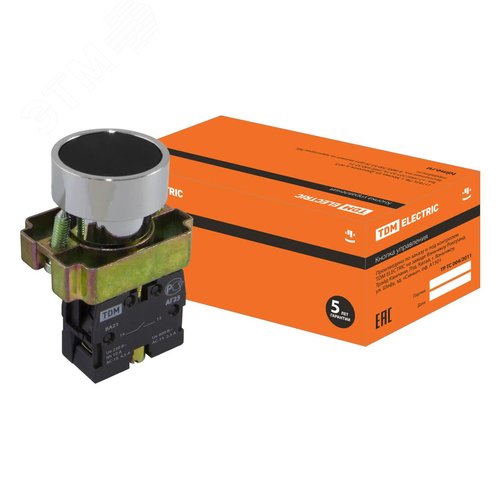 Кнопка BА21 без подсветки черный 1з - TDM ELECTRIC