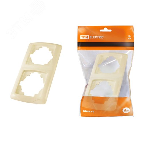 Рамка 2-х постовая горизонтальная сл. кость Онега TDM