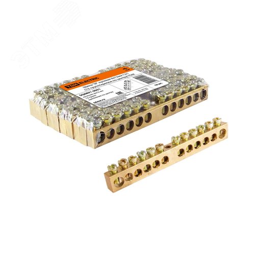 Шина N нулевая 8х12мм 12/1 (12 групп/крепеж по центру) TDM - TDM ELECTRIC