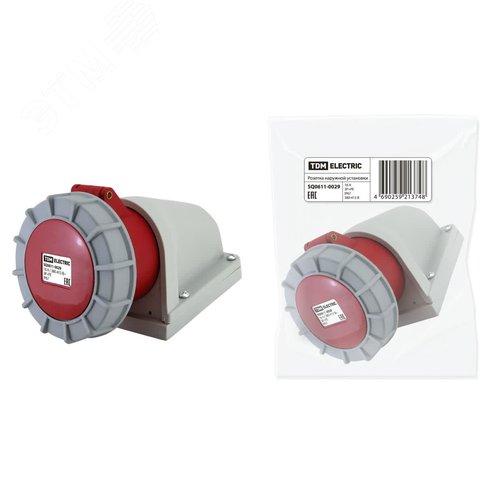 Розетка наружной установки IP67 16А 3Р+РЕ 380В - TDM ELECTRIC
