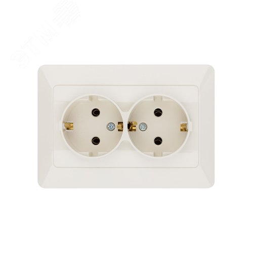 "Розетка двойная 2П+З 16А 250В сл. кость ""Ильмень"" TDM" 3