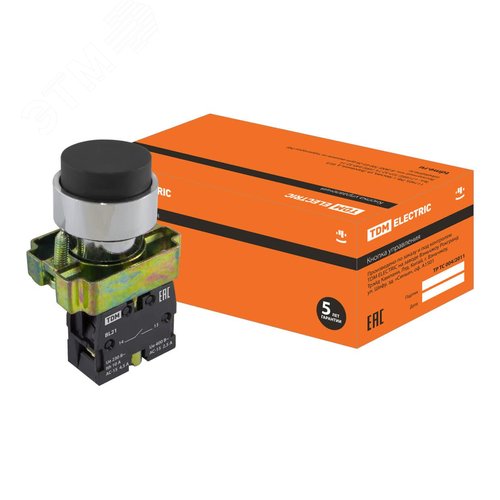 Кнопка BL21 без подсветки черный 1з (SQ0704-0047) - TDM ELECTRIC