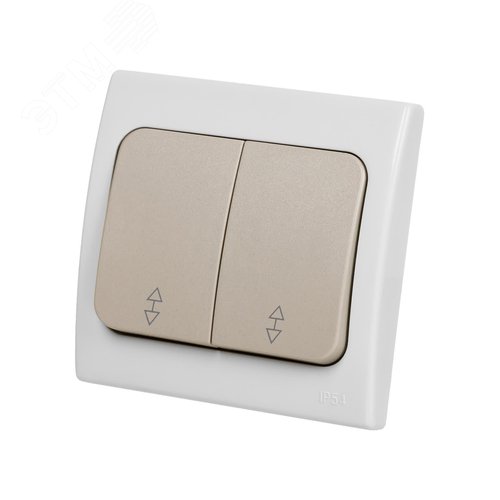 "Переключатель на 2 направления 2-кл. скрытой установки IP54 10А серый ""Вуокса"" TDM" 6