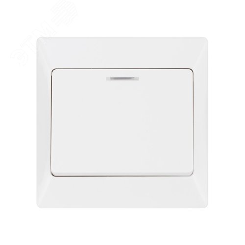 "Выключатель 1 кл. с подсветкой 10А белый ""Ильмень"" TDM" 5