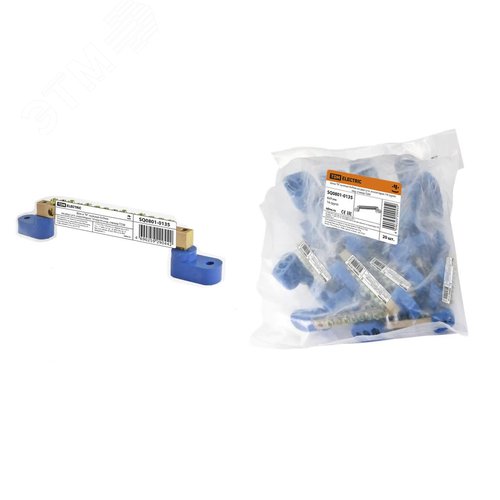 Шина ''N'' нулевая 6х9мм на двух угловых изоляторах 14 групп инд. стикер