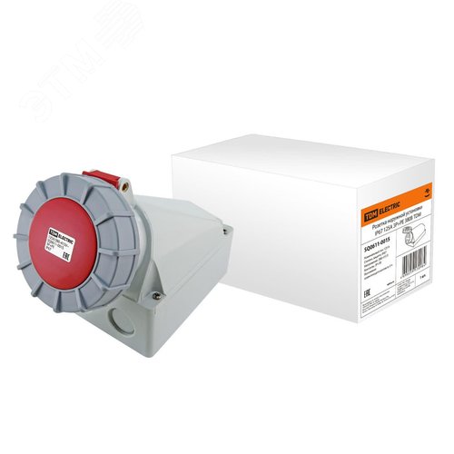 Розетка наружной установки IP67 125А 3Р+РЕ 380В - TDM ELECTRIC