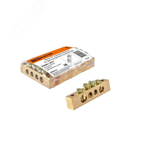 Шина N нулевая 6х9мм  4/2 (4 группы/крепеж по краям) TDM