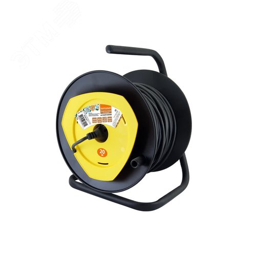Удлинитель на катушке силовой народный с 1 выносной роз. ПВС 2200 Вт с/з 20м