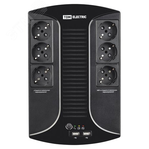 Источник бесперебойного питания line-interactive  50 ВА 6 розеток + 2USB TDM 6