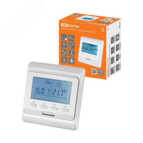 Термостат для теплых полов электронный ТТПЭ-1 16А 250В с датчиком 3м - TDM ELECTRIC