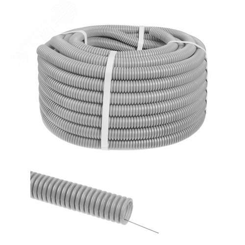 Труба гофрированная ПВХ d 25 с зондом 25 м легкая TDM