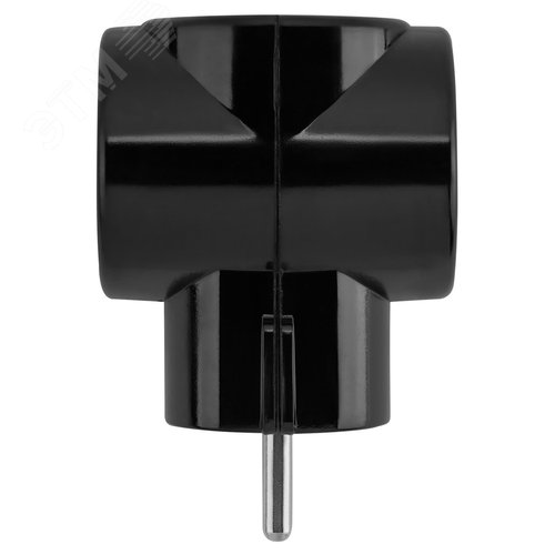 Тройник 3х2П 16А 250B ЕВРО черный Ретро (карболит) TDM 3