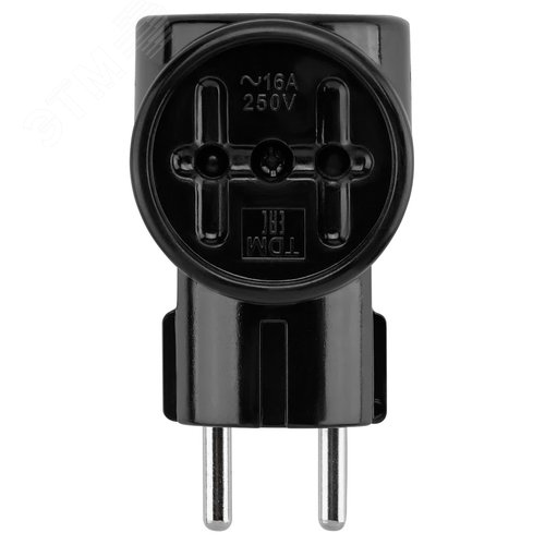 Тройник 3х2П 16А 250B ЕВРО черный Ретро (карболит) TDM 4
