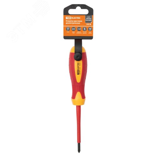 Отвертка крестовая диэлектрическая тип PH1x80, серия «ЭкспертЭлектрик» TDM 6