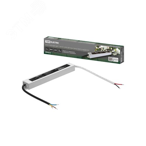 Блок питания 36Вт-12В-IP67 для светодиодных лент и модулей DC 12В, металл - TDM ELECTRIC