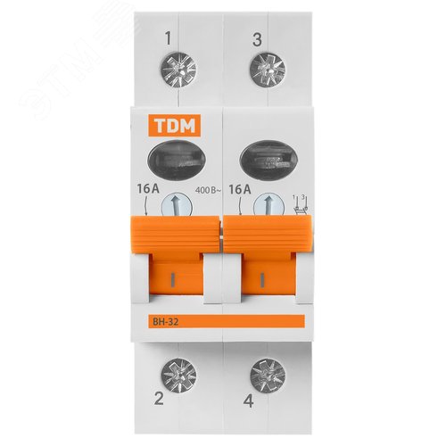 Выключатель нагрузки (мини-рубильник) ВН-32 2P 16A 3