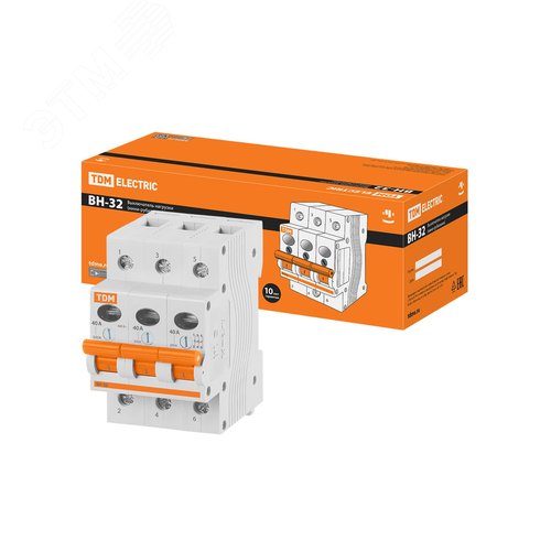 Выключатель нагрузки (мини-рубильник) ВН-32 3P 40A