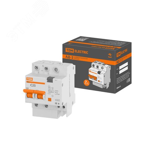 Выключатель автоматический дифференциального тока АД-2 2Р 25А 30мА