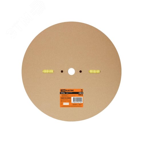 Термоусаживаемая трубка ТУТнг 8/4 желтая (100 м/ролл) TDM 6