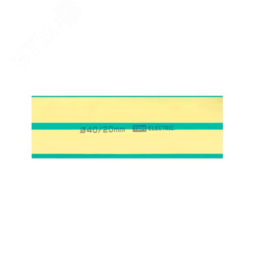 Термоусаживаемая трубка ТУТнг 40/20 желто-зеленая (50 м/ролл) TDM 3