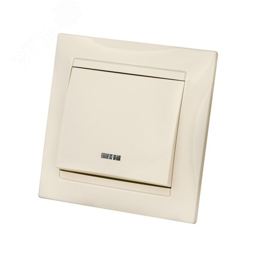 "Выключатель 1 кл. с подсветкой 10А сл. кость ""Лама"" TDM" 2