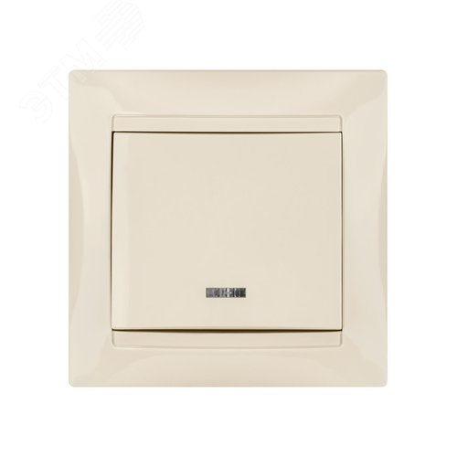 "Выключатель 1 кл. с подсветкой 10А сл. кость ""Лама"" TDM" 3