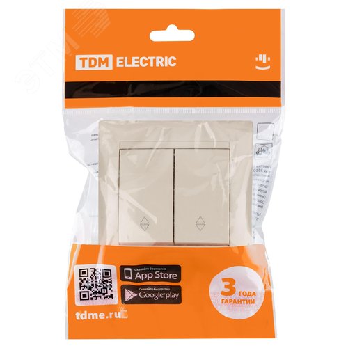 "Выключатель на 2 направления 2 кл. 10А сл. кость ""Лама"" TDM" 5