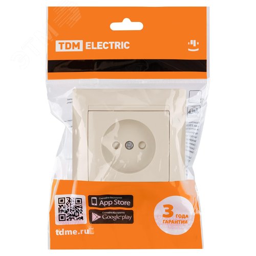 "Розетка 2П 10А 250В с защ. шт. сл. кость ""Лама"" TDM" 5