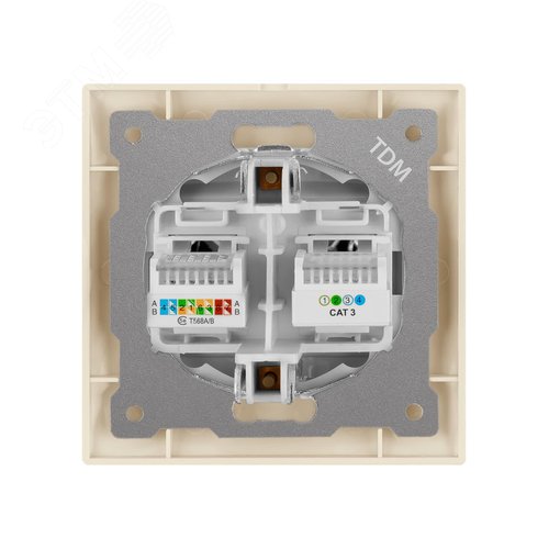 "Розетка телефонная RJ11 + компьютерная RJ45 сл. кость ""Лама"" TDM" 4