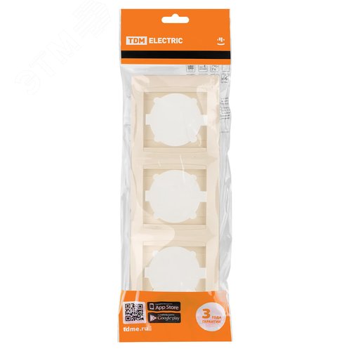 Рамка 3-х постовая вертикальная сл. кость Лама TDM 5