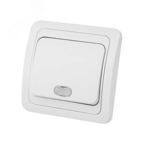 Выключатель одноклавишный с подсветкой 10А белый  Валдай 2