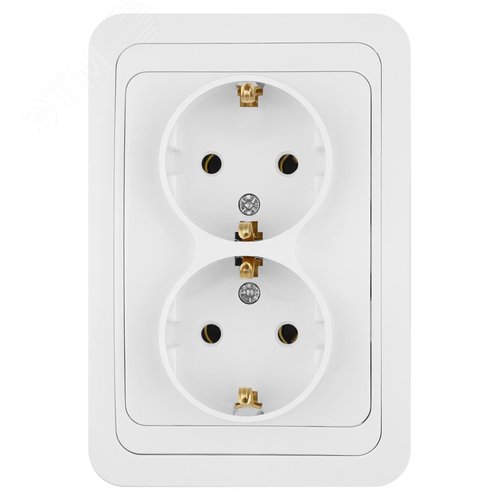 Розетка двойная 2П+З 16А белая  Валдай 3