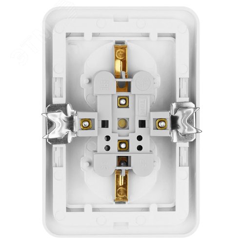 Розетка двойная 2П+З 16А белая  Валдай 4