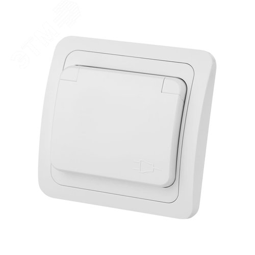 Розетка с крышкой 2П+З 16А IP44 белая  Валдай  TDM 3