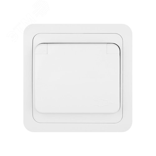 Розетка с крышкой 2П+З 16А IP44 белая  Валдай  TDM 5