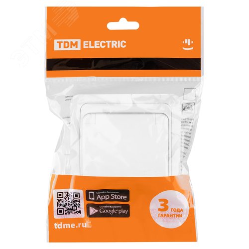 Розетка с крышкой 2П+З 16А IP44 белая  Валдай  TDM 7