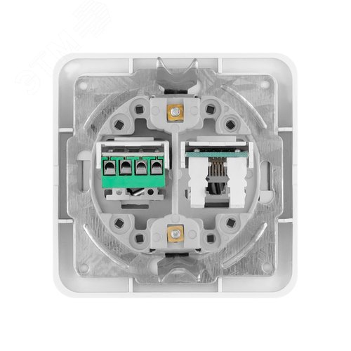 Розетка компьютерная RJ-45 + TФ (RJ-11) белая  Валдай 4