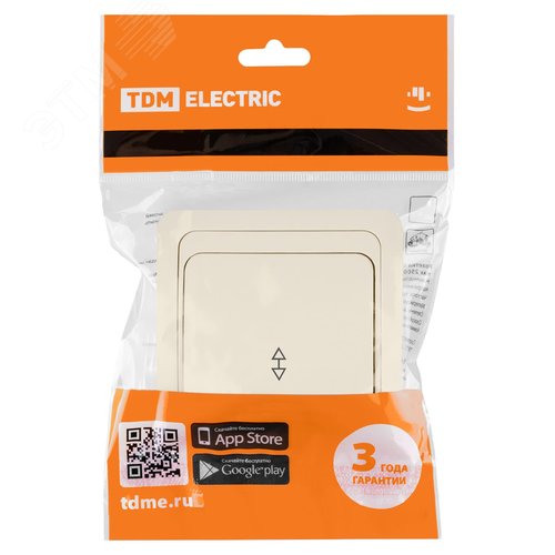 Переключатель на 2 направления 1-кл. 10А сл.кость  Валдай  TDM 5