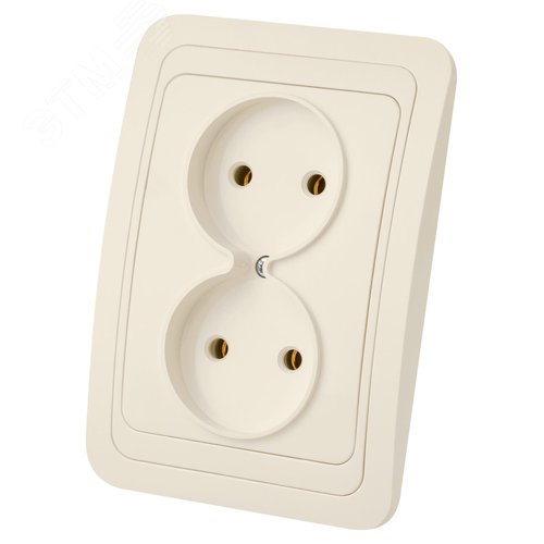 "Розетка двойная 2П 10А сл. кость ""Валдай"" TDM" 5