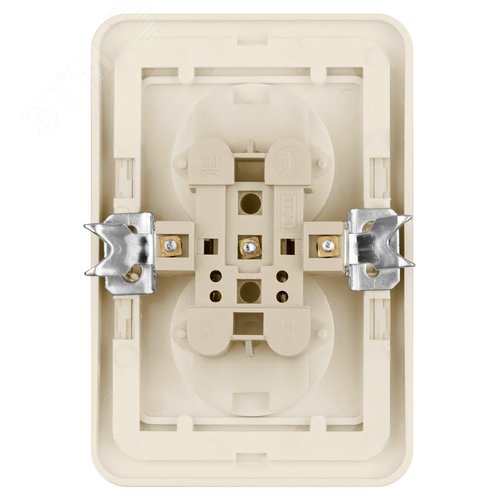 "Розетка двойная 2П 10А сл. кость ""Валдай"" TDM" 3