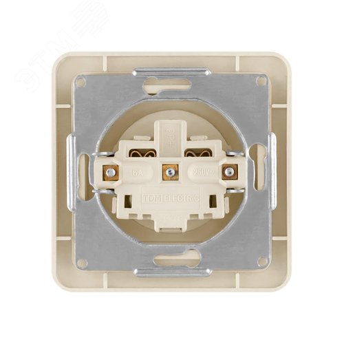 Розетка 2П 10А c защитными шторками сл. кость  Валдай  TDM 4